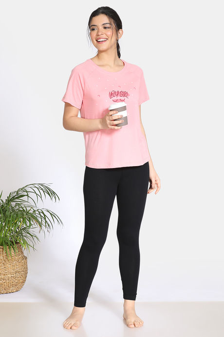 Zivame Sleepy Owl Cotton Top - Pink — image 4