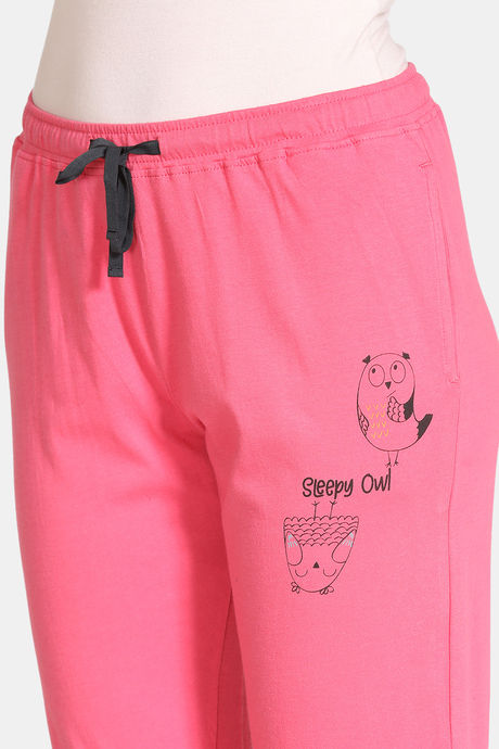 Zivame Sleepy Owl Cotton Pyjama - Pink — image 5