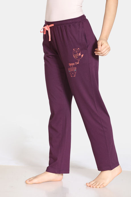 Zivame Sleepy Owl Cotton Pyjama - Purple — image 2