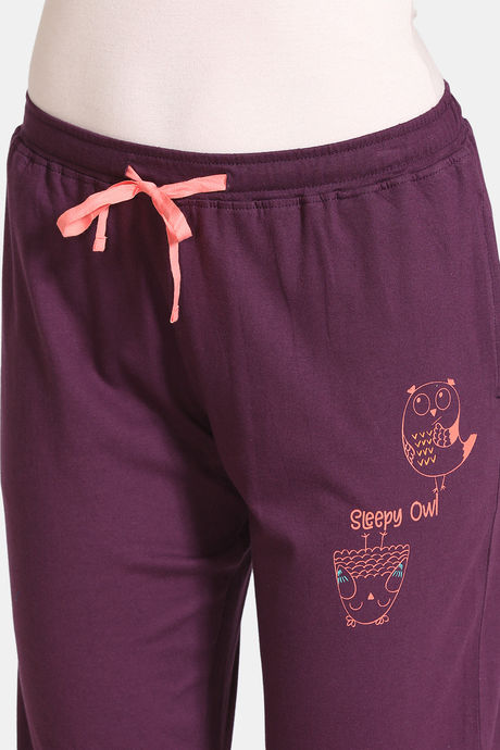 Zivame Sleepy Owl Cotton Pyjama - Purple — image 5
