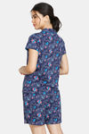 Zivame Doodle Cotton Shorts Set - Navy Blue — thumbnail 3