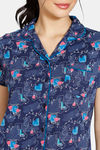 Zivame Doodle Cotton Shorts Set - Navy Blue — thumbnail 5