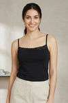 Zivame Knit Cotton Camisole - Black — thumbnail 4