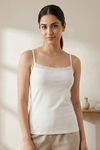 Zivame Knit Cotton Camisole - White — thumbnail 1