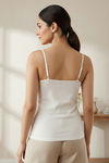 Zivame Knit Cotton Camisole - White — thumbnail 3