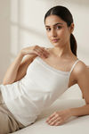 Zivame Knit Cotton Camisole - White — thumbnail 5