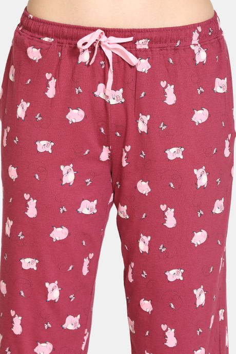 Zivame Pretty Pigs Cotton Capri Set - Rhododendron — image 6