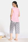 Zivame Pretty Pigs Cotton Capri Set - Wild Dove — thumbnail 3