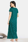 Zivame Pretty Pigs Cotton Full Length Nightdress - Green — thumbnail 3