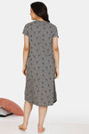 Zivame Crazy Farm Antiviral Finish Cotton Mid Length Nightdress - High Rise — thumbnail 3