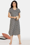 Zivame Crazy Farm Antiviral Finish Cotton Mid Length Nightdress - High Rise — thumbnail 4