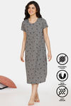 Zivame Crazy Farm Antiviral Finish Cotton Mid Length Nightdress - High Rise — thumbnail 6