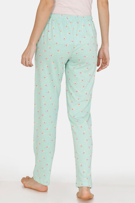 Zivame Unicorn Print Cotton Pyjama - Green — image 3