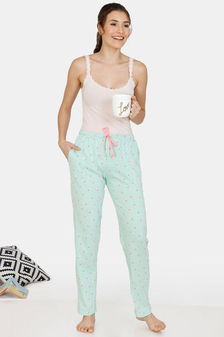 Zivame Unicorn Print Cotton Pyjama - Green — image 4