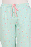 Zivame Unicorn Print Cotton Pyjama - Green — thumbnail 5