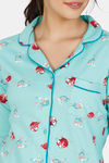 Zivame Bob N Berry Knit Cotton Pyjama Set - Green — thumbnail 5