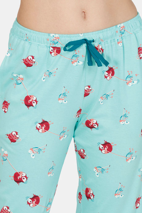 Zivame Bob N Berry Knit Cotton Pyjama Set - Green — image 6