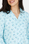 Zivame Must Haves Knit Cotton Pyjama Set - Blue — thumbnail 5