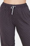 Zivame Nordic Nights Knit Cotton Pyjama Set - Charcoal Grey — thumbnail 6