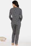 Zivame Slumber Chic Knit Cotton Pyjama Set - Grey — thumbnail 3