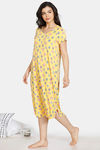 Zivame Sleepy Owl Butter-Soft Poly Knit Mid Length Nightdress - Yellow — thumbnail 2