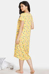 Zivame Sleepy Owl Butter-Soft Poly Knit Mid Length Nightdress - Yellow — thumbnail 3