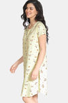 Zivame Barnyard Knit Cotton Knee Length Nightdress - Mellow Yellow — thumbnail 2