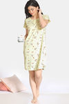 Zivame Barnyard Knit Cotton Knee Length Nightdress - Mellow Yellow — thumbnail 4