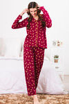 Zivame Tropical Fizz Polyester Pyjama Set- Maroon N Print — thumbnail 6