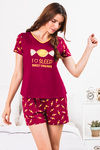 Zivame Candyland Butter-Soft Poly Knit Shorts Set - Maroon — thumbnail 6