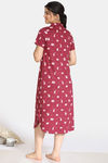 Zivame Pretty Pigs Cotton Mid Length Nightdress - Rhododendron — thumbnail 3