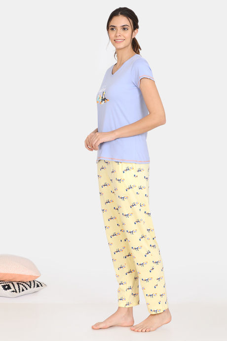 Zivame My Besties Cotton Pyjama Set - Pastel Yellow — image 2