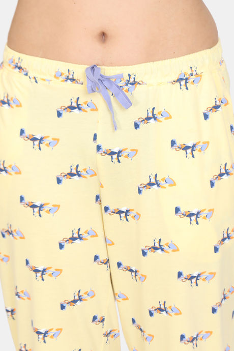 Zivame My Besties Cotton Pyjama Set - Pastel Yellow — image 6