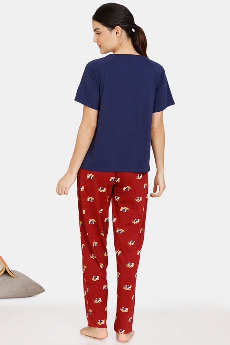 Zivame My Besties Cotton Pyjama Set - Sundried Tomato — image 3