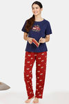 Zivame My Besties Cotton Pyjama Set - Sundried Tomato — thumbnail 4