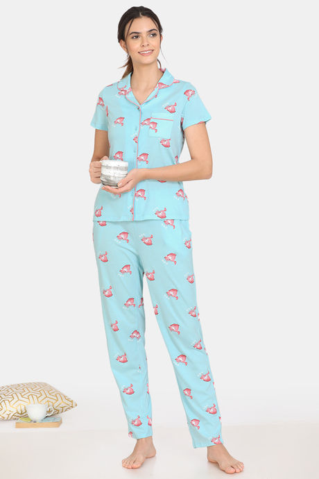 Zivame My Besties Cotton Pyjama Set - Plume — image 4