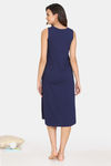 Zivame My Besties Cotton Mid Length Nightdress - Medieval Blue — thumbnail 3
