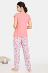Zivame Pretty Floral Rayon Pyjama Set - Violet Tulip — thumbnail 4