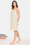 Zivame Pretty Floral Rayon Knee Length Nightdress - Spring Bud — thumbnail 2