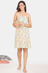 Zivame Pretty Floral Rayon Knee Length Nightdress - Spring Bud — thumbnail 4