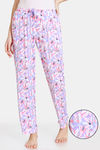 Zivame Pretty Floral Rayon Pyjama - Violet Tulip — thumbnail 1