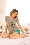 Zivame Space Vibes Cotton Shorts Set - Green — thumbnail 5