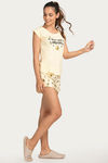 Zivame Wonderland Cotton Shorts Set - Yellow — thumbnail 2