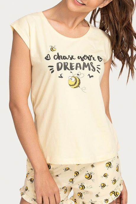 Zivame Wonderland Cotton Shorts Set - Yellow — image 5
