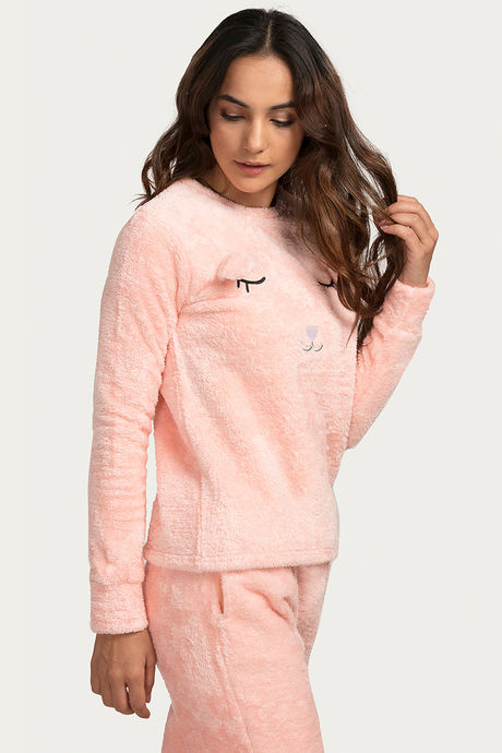 Zivame Nap Queen Fur Polyester Top - Pink — image 3