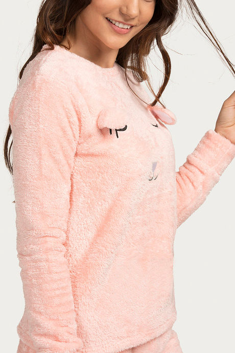 Zivame Nap Queen Fur Polyester Top - Pink — image 5