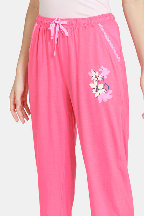 Zivame Pretty Floral Cotton Pyjama -Pink Lemonade — image 5