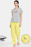 Zivame Her World Knit Cotton Pyjama Set - Aurora — thumbnail 1