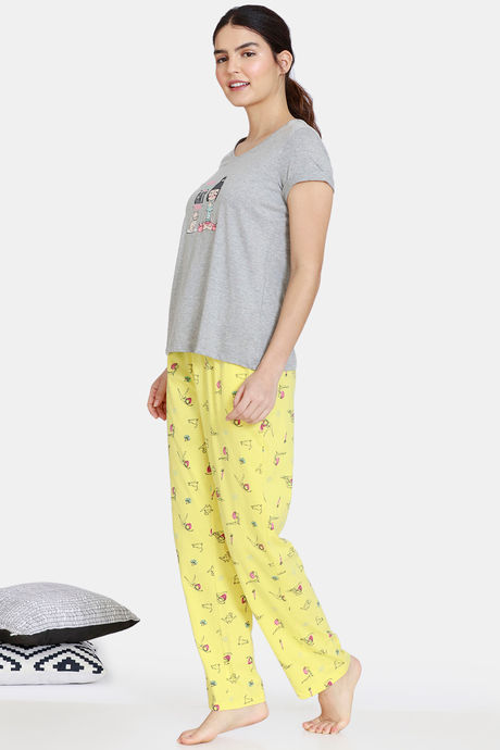 Zivame Her World Knit Cotton Pyjama Set - Aurora — image 2