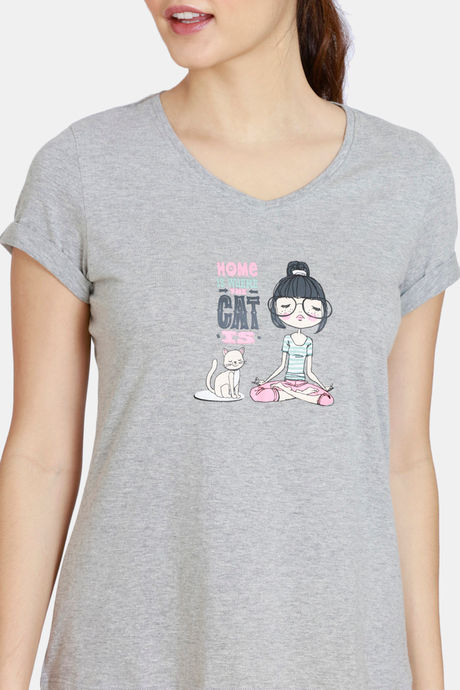 Zivame Her World Knit Cotton Pyjama Set - Aurora — image 5
